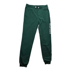 Tommy Hilfiger Boys Sweatpants Green Logo Joggers Size L 14/16